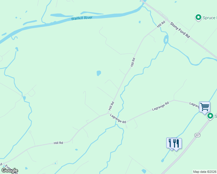 map of restaurants, bars, coffee shops, grocery stores, and more near 28 Hulle Lane in Middletown