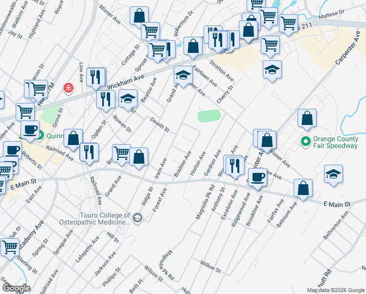 map of restaurants, bars, coffee shops, grocery stores, and more near 9 Rodman Street in Middletown