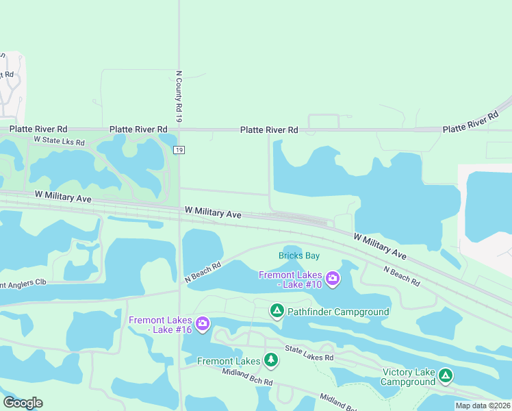map of restaurants, bars, coffee shops, grocery stores, and more near 4410 West Military Avenue in Fremont