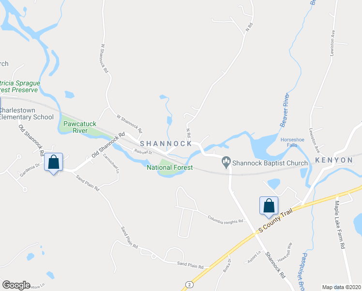 map of restaurants, bars, coffee shops, grocery stores, and more near 215 Shannock Village Road in Richmond