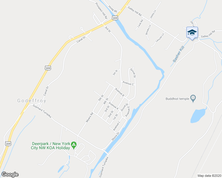 map of restaurants, bars, coffee shops, grocery stores, and more near 43 4th Street in Middletown