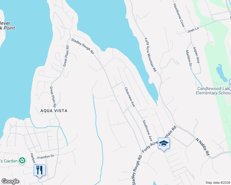map of restaurants, bars, coffee shops, grocery stores, and more near 205 Stadley Rough Road in Danbury