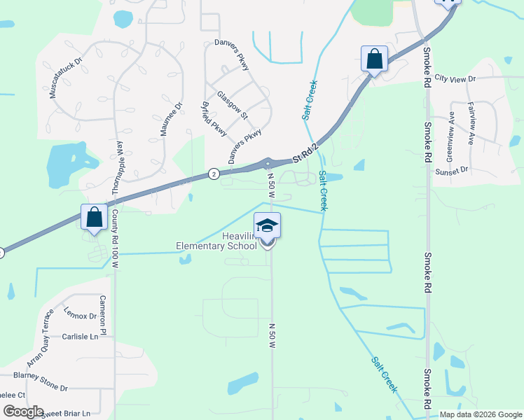 map of restaurants, bars, coffee shops, grocery stores, and more near 2254 North 50 West in Valparaiso