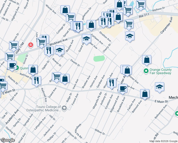 map of restaurants, bars, coffee shops, grocery stores, and more near 9 Rodman Street in Middletown