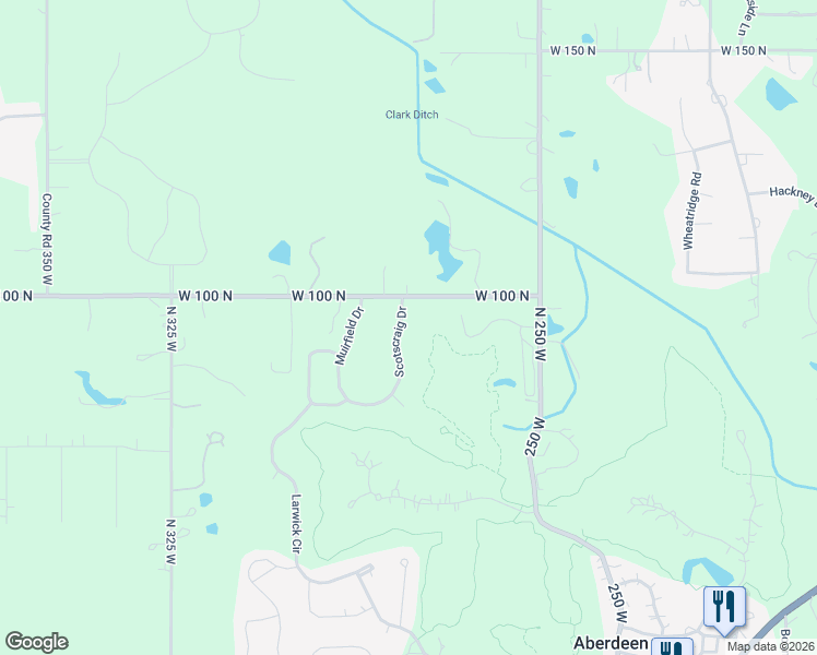 map of restaurants, bars, coffee shops, grocery stores, and more near 94 Scotscraig Drive in Valparaiso
