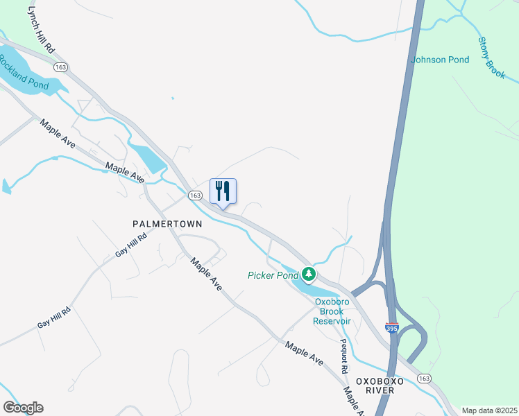 map of restaurants, bars, coffee shops, grocery stores, and more near 253 Connecticut 163 in Montville