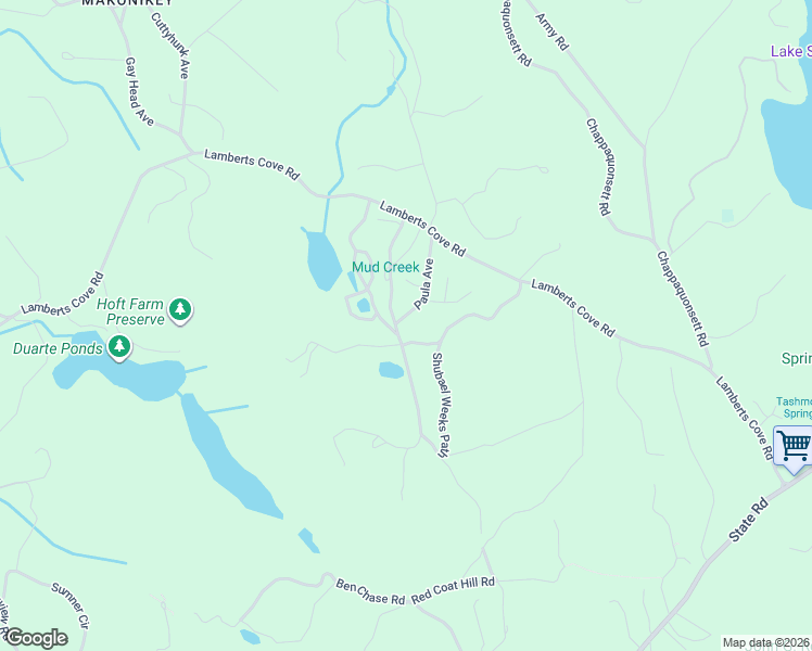 map of restaurants, bars, coffee shops, grocery stores, and more near 94 Paula Avenue in Tisbury