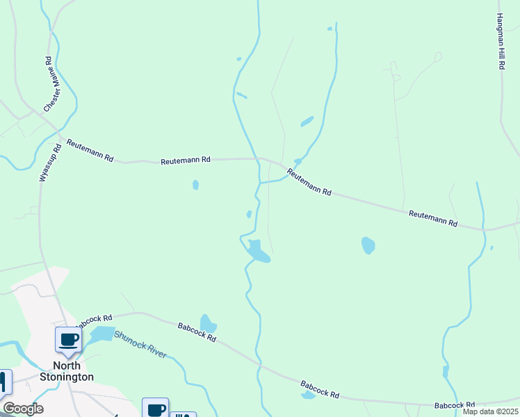 map of restaurants, bars, coffee shops, grocery stores, and more near 70H Reutemann Road in North Stonington