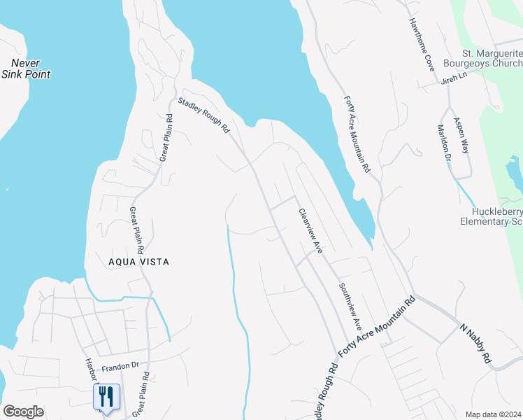 map of restaurants, bars, coffee shops, grocery stores, and more near 128 Stadley Rough Road in Danbury