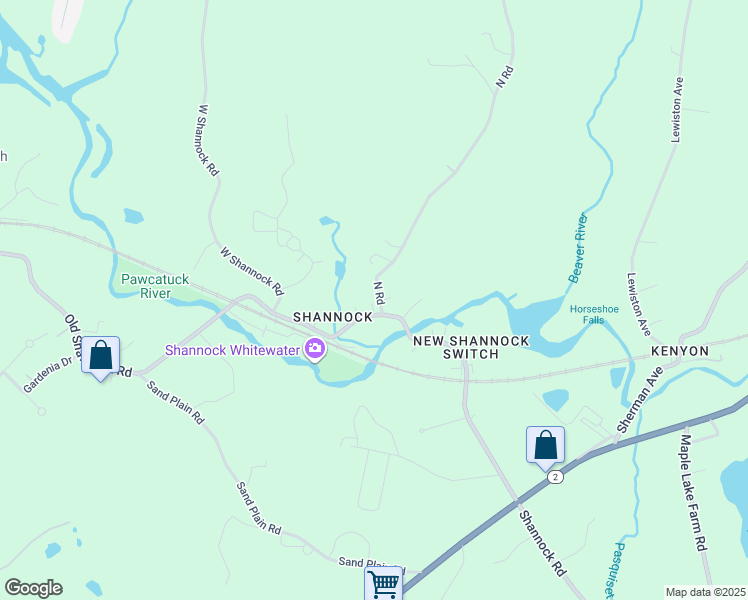 map of restaurants, bars, coffee shops, grocery stores, and more near 215 Shannock Village Road in Richmond