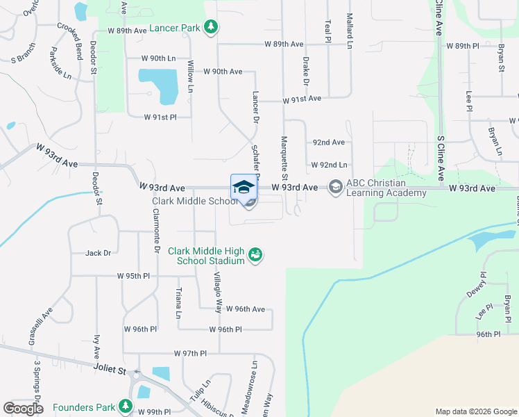 map of restaurants, bars, coffee shops, grocery stores, and more near 8915 W 93rd Ave in St John