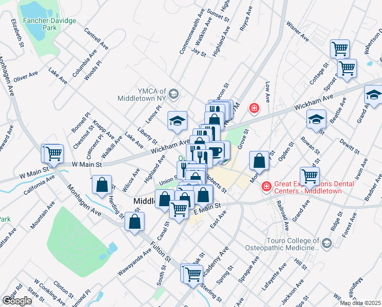 map of restaurants, bars, coffee shops, grocery stores, and more near 37 Linden Avenue in Middletown