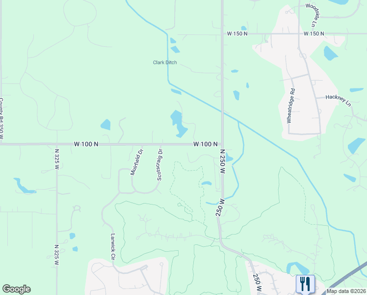 map of restaurants, bars, coffee shops, grocery stores, and more near 251-269 West 100 North in Valparaiso