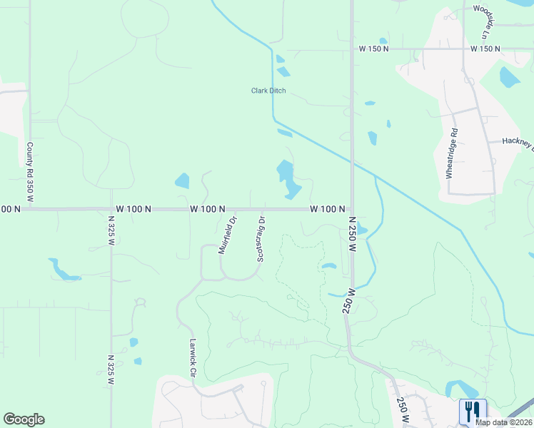 map of restaurants, bars, coffee shops, grocery stores, and more near 271-279 West 100 North in Valparaiso