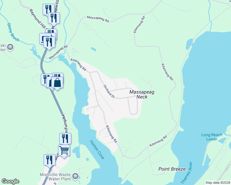 map of restaurants, bars, coffee shops, grocery stores, and more near 8 McIntosh Avenue in Montville