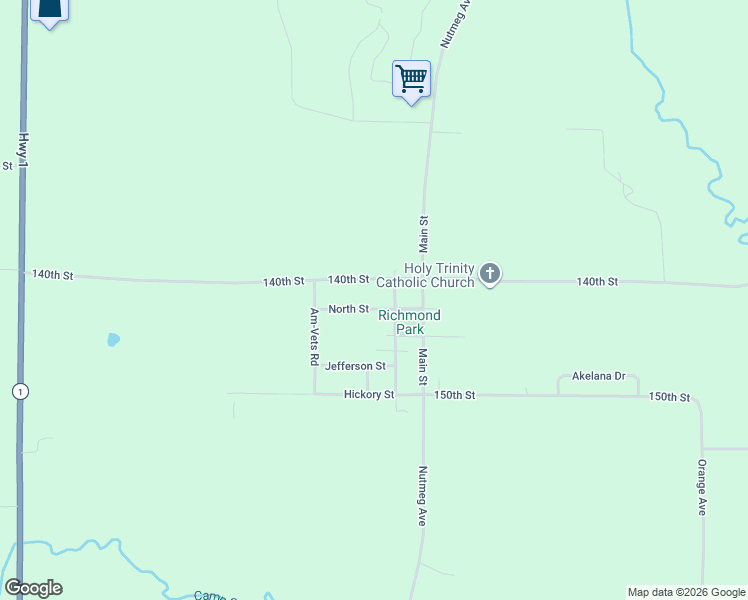 map of restaurants, bars, coffee shops, grocery stores, and more near 351 Howard Street in Kalona
