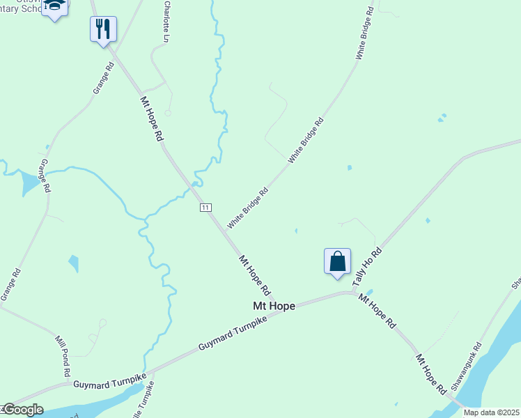 map of restaurants, bars, coffee shops, grocery stores, and more near 28 White Bridge Road in Middletown