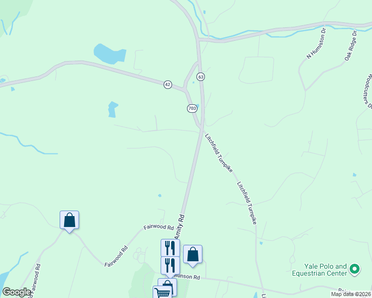 map of restaurants, bars, coffee shops, grocery stores, and more near 48 Judd Hill Road in Bethany