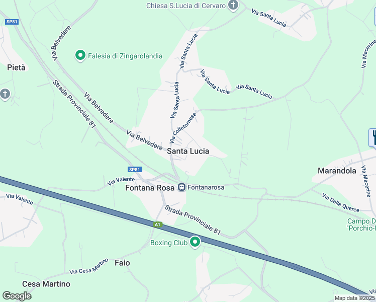 map of restaurants, bars, coffee shops, grocery stores, and more near in Santa Lucia