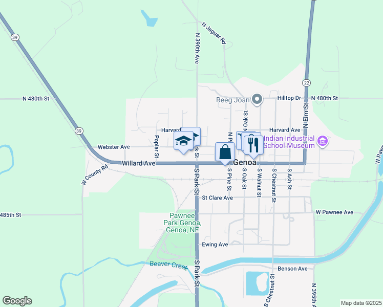 map of restaurants, bars, coffee shops, grocery stores, and more near 816 Willard Avenue in Genoa