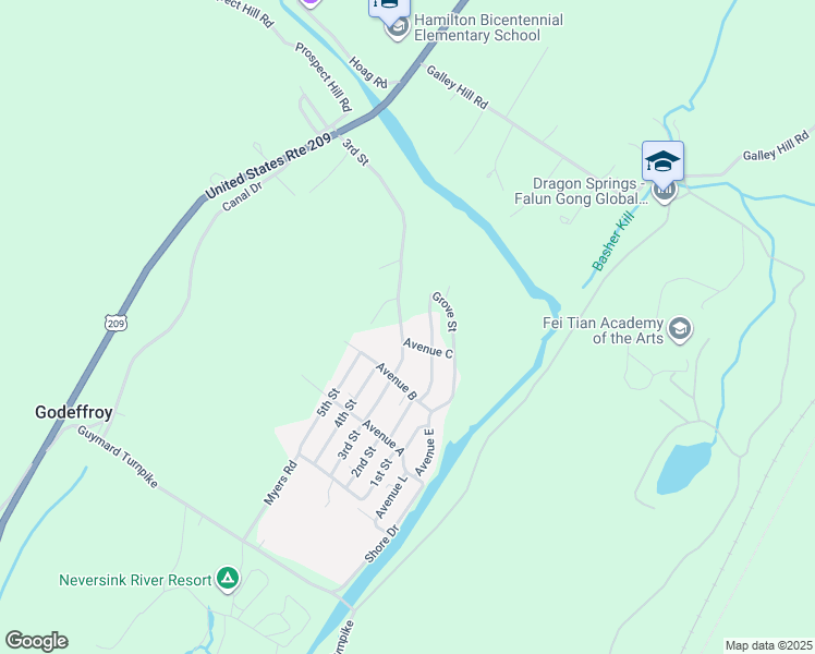 map of restaurants, bars, coffee shops, grocery stores, and more near 72 3rd Street in Godeffroy