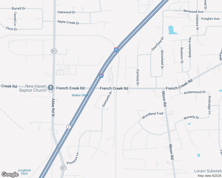 map of restaurants, bars, coffee shops, grocery stores, and more near 5545 French Creek Road in Sheffield Lake
