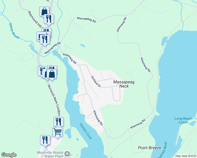 map of restaurants, bars, coffee shops, grocery stores, and more near 8 McIntosh Avenue in Montville