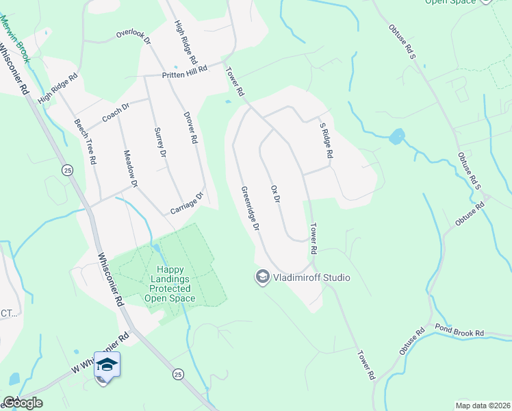 map of restaurants, bars, coffee shops, grocery stores, and more near 17 Greenridge Drive in Brookfield