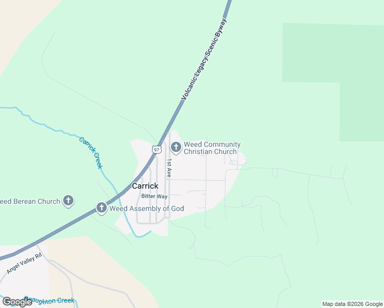 map of restaurants, bars, coffee shops, grocery stores, and more near 19031 2nd Avenue in Weed