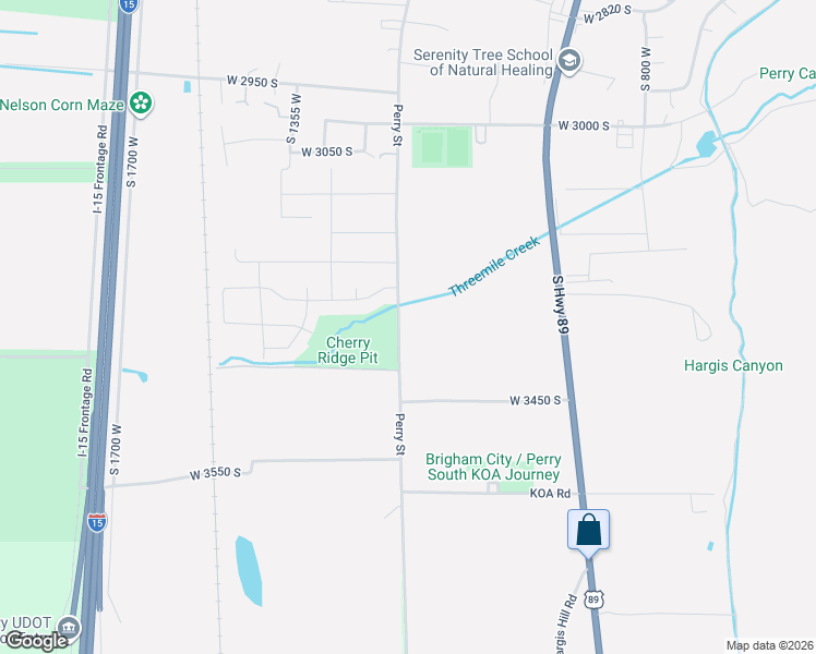 map of restaurants, bars, coffee shops, grocery stores, and more near 3315 Perry Street in Brigham City