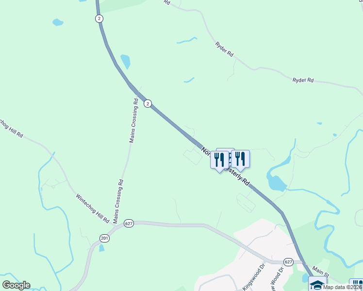 map of restaurants, bars, coffee shops, grocery stores, and more near 411 C Norwich-Westerly Road in North Stonington