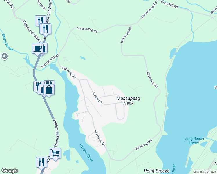 map of restaurants, bars, coffee shops, grocery stores, and more near 4 Cortland Place in Montville