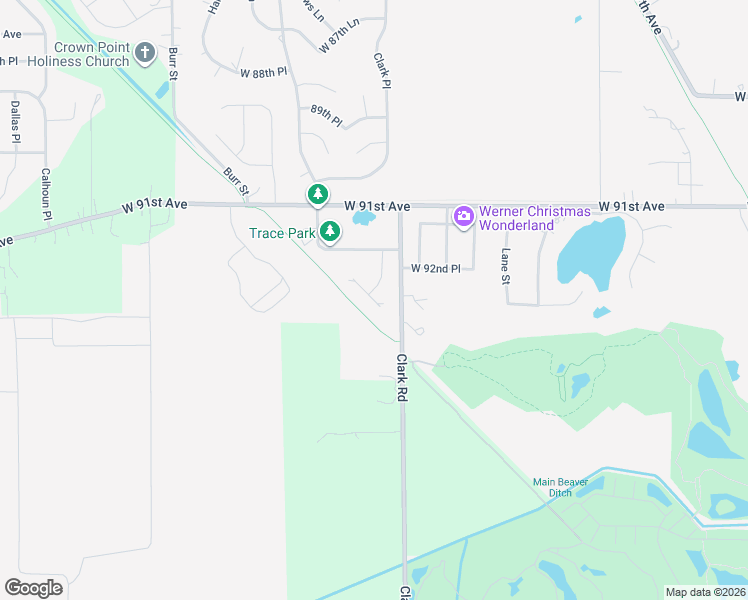 map of restaurants, bars, coffee shops, grocery stores, and more near 4861 W 93rd Terrace in Crown Point