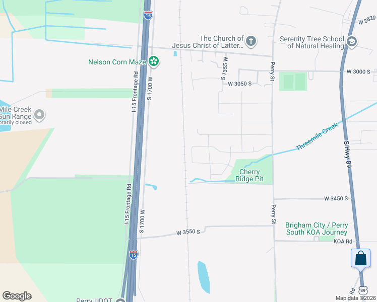 map of restaurants, bars, coffee shops, grocery stores, and more near 3284 South 1500 West in Perry