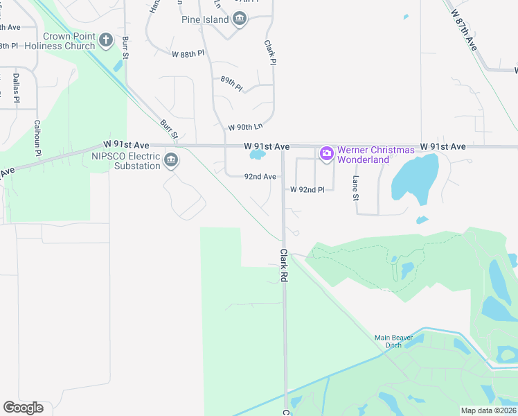 map of restaurants, bars, coffee shops, grocery stores, and more near 4922 W 93rd Ct in Crown Point