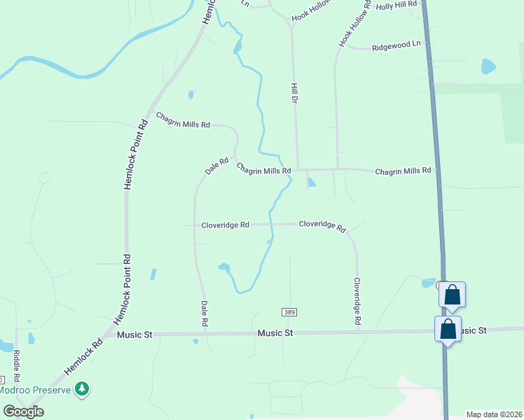 map of restaurants, bars, coffee shops, grocery stores, and more near 8192 Cloveridge Road in Geauga County