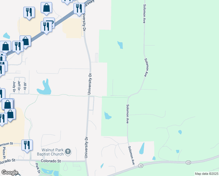 map of restaurants, bars, coffee shops, grocery stores, and more near 1994 Keener Road in Muscatine