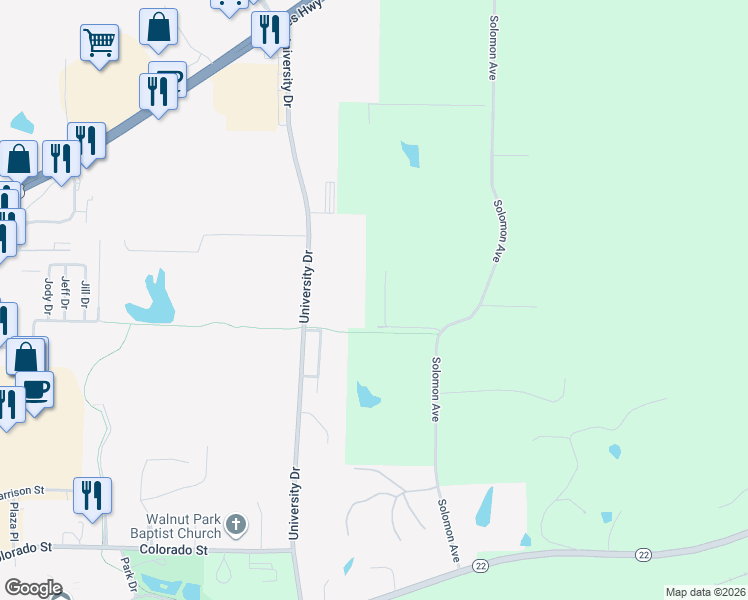 map of restaurants, bars, coffee shops, grocery stores, and more near 1994 Keener Road in Muscatine