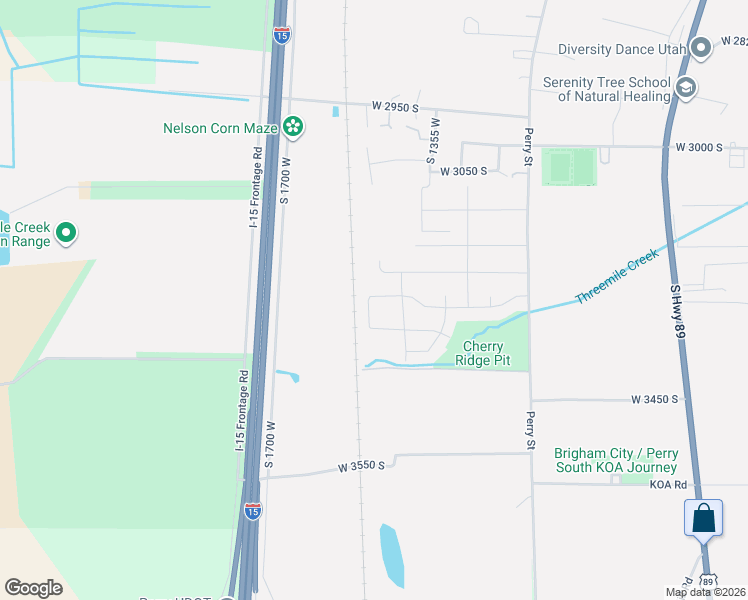 map of restaurants, bars, coffee shops, grocery stores, and more near 3283 South 1500 West in Perry