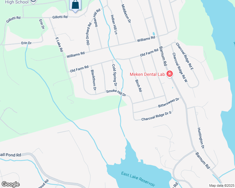 map of restaurants, bars, coffee shops, grocery stores, and more near 28 Smoke Hill Drive in New Fairfield