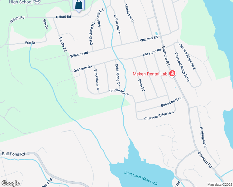 map of restaurants, bars, coffee shops, grocery stores, and more near 28 Smoke Hill Drive in New Fairfield
