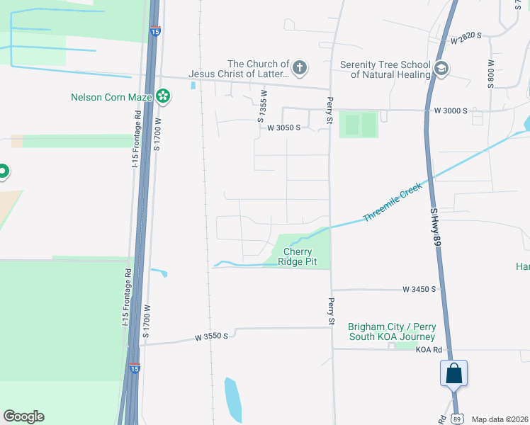 map of restaurants, bars, coffee shops, grocery stores, and more near 3264 South 1350 West in Brigham City