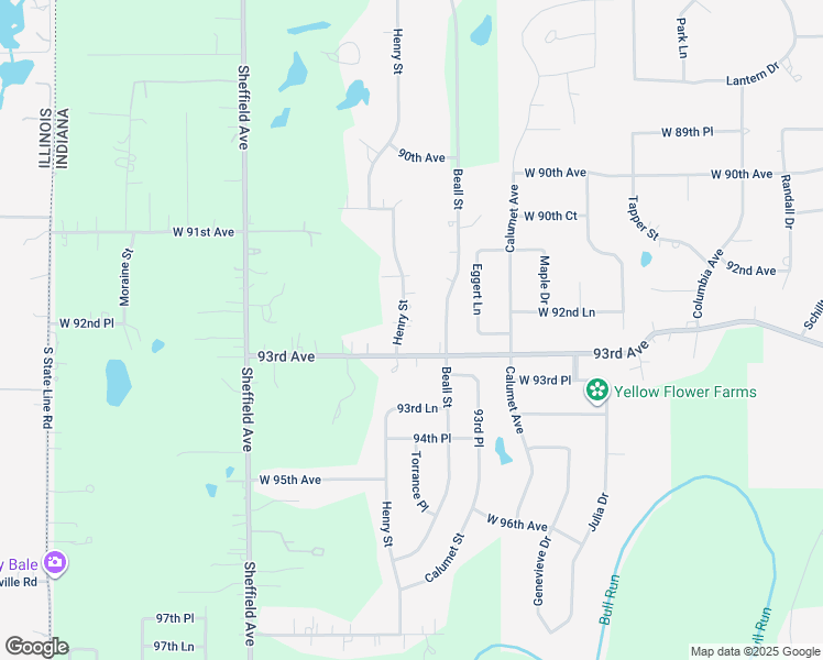 map of restaurants, bars, coffee shops, grocery stores, and more near 9241 Henry Street in Dyer
