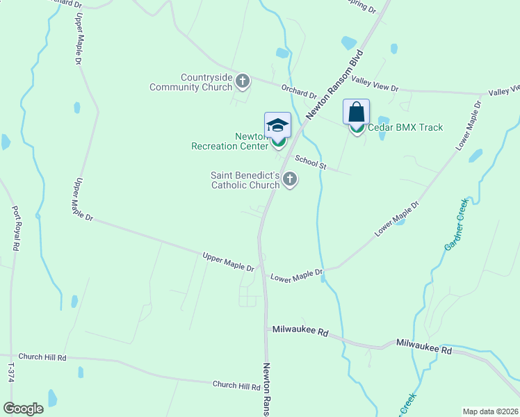 map of restaurants, bars, coffee shops, grocery stores, and more near 1836 Newton Ransom Boulevard in Clarks Summit