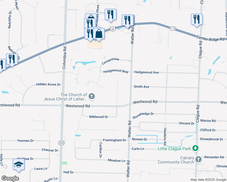 map of restaurants, bars, coffee shops, grocery stores, and more near 2492 Brantwood Dr in Westlake