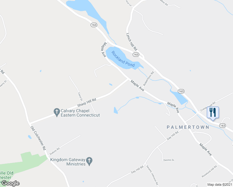 map of restaurants, bars, coffee shops, grocery stores, and more near 28 Sharp Hill Road in Montville