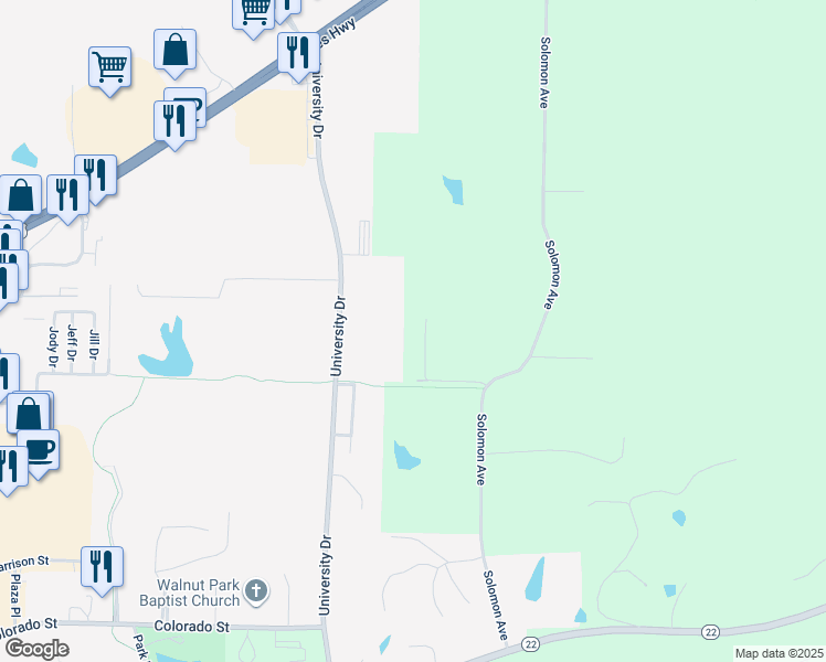 map of restaurants, bars, coffee shops, grocery stores, and more near 1994 Keener Road in Muscatine