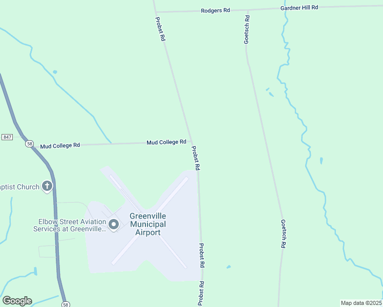 map of restaurants, bars, coffee shops, grocery stores, and more near 182 Probst Road in Greenville