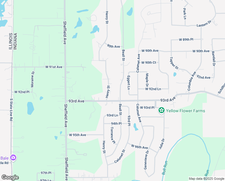 map of restaurants, bars, coffee shops, grocery stores, and more near 9241 Henry St in Dyer