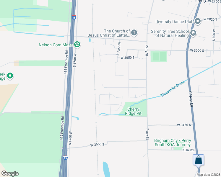 map of restaurants, bars, coffee shops, grocery stores, and more near 1433 West 3225 South in Perry